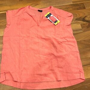 Splendid linen blend top‎ women small coral spring summer lightweight